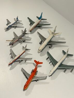 Vintage Die Cast Airplane Lot Pan Am Air France United Metal Jet Model Hong Kong